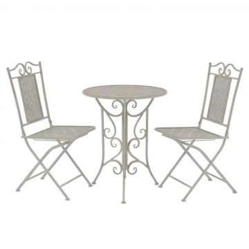 Set mobilier bistro 3 piese gri oțel