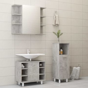 Set mobilier baie 3 piece gri beton PAL