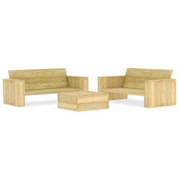 Set mobilier de grădină 3 piese lemn de pin tratat