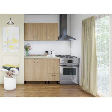 Mobila De Bucatarie Star, Dimensiune 120cm, Culoare Sonoma din Pal de 18mm