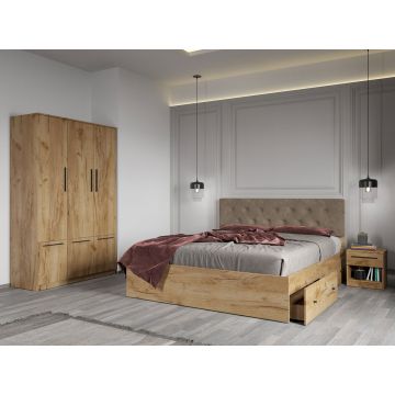 Set dormitor complet Stejar Auriu - Madrid - C01