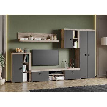 Set Mobilier Living Gri cu Stejar Gri Sam-C24