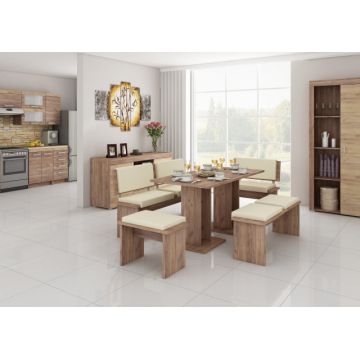 Bond (Set Mobilier Bucatarie Mare) Tk.Eco Beige/Cr.Tobaco&