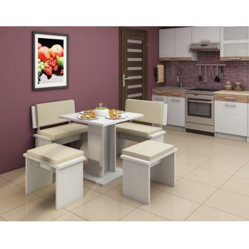 Bond (Set Mobilier Bucatarie Mic) Tk.Eco Beige/Cr.White&