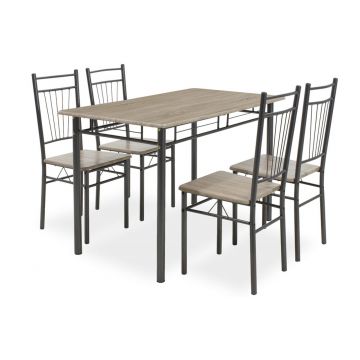 Set masa si 4 scaune Roza, Pakoworld, 120x70x75 cm, MDF, sonoma