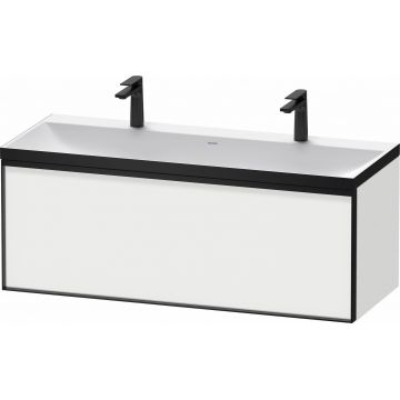 Set mobilier Duravit Vitrium cu lavoar dublu 120cm si dulap baza cu un sertar c-bonded alb mat