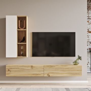 Ansamblu Comoda TV LV10-WK Oak-Alb