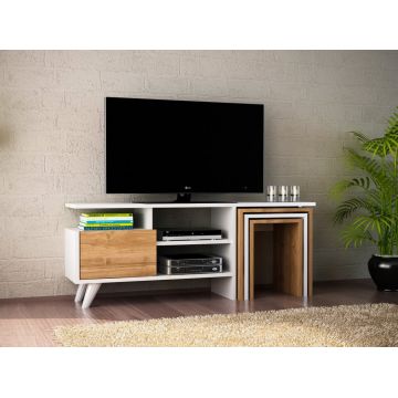 Ansamblu Comoda TV Nature Alb-Walnut