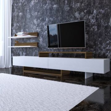 Ansamblu Comoda TV Nirvana Alb-Teak