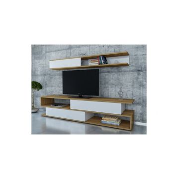 Ansamblu Comoda TV Sims Alb-Teak