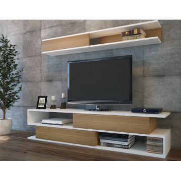 Ansamblu Comoda TV Sims Alb-Teak