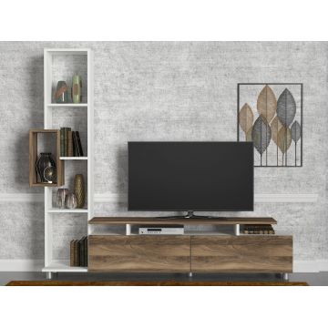 Ansamblu Comoda TV Tulip Alb-Walnut