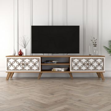 Comoda TV Class - Walnut, Alb