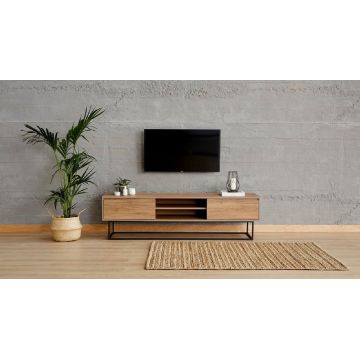 Comoda TV Laxus 180 Walnut-Negru