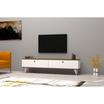 Comoda TV Paris - Alb, Walnut