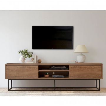 Comoda TV Rodez 180 Walnut-Negru