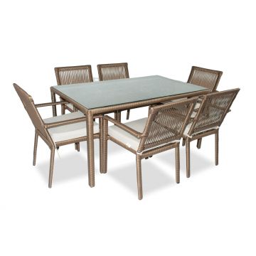 Set De Lounge De Grădină Leros 150, Maro Inchis, 150X75X90 Cm