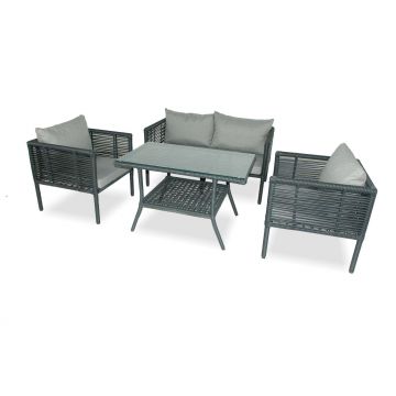 Set De Lounge De Grădină Newyork 130, Maro Inchis, 65X65X66 Cm