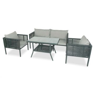 Set De Lounge De Grădină Newyork 160, Maro Inchis, 65X65X66 Cm