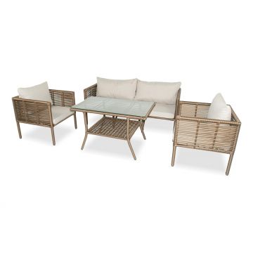 Set De Lounge De Grădină Newyork 160, Maro Inchis, 65X65X66 Cm