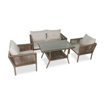 Set De Lounge De Grădină Shangai 62, Crem, 61X62X62 Cm