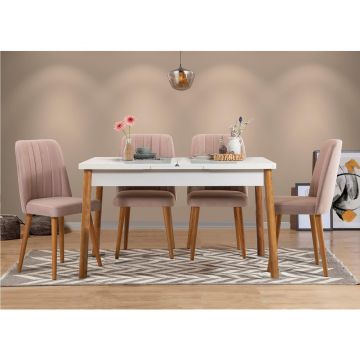 Set Masa Bucatarie și scaune (5 bucăți) Santiago 0900, Stejar, 120x75x75 cm