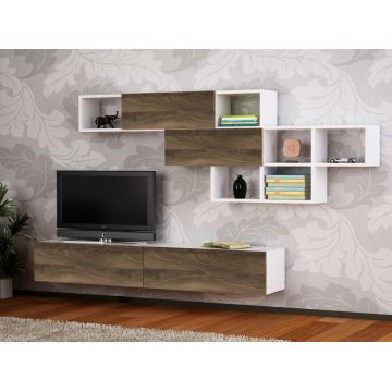 Comoda TV Aristo - Alb, Walnut