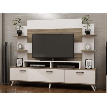 Comoda TV Diana - Alb, Walnut