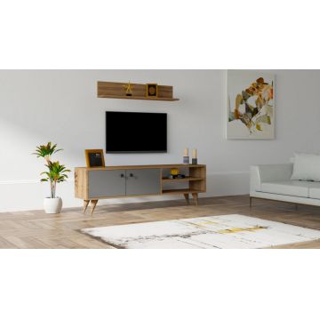 Comoda TV Erho - Walnut, Antracit