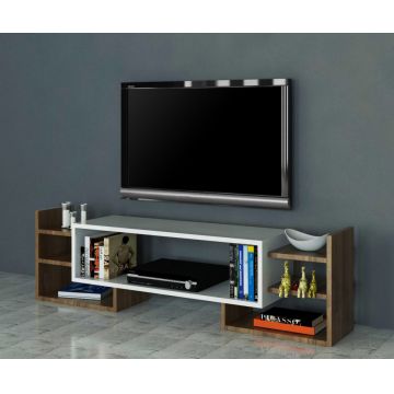 Comoda TV Sema - Alb, Walnut