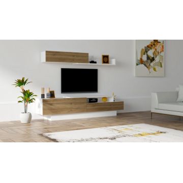 Ansamblu Comoda TV Elda Alb-Walnut