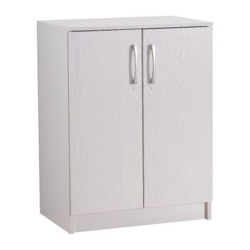 Comoda pentru pantofi Shordo melamina alb-stejar 60x40.5x80 cm