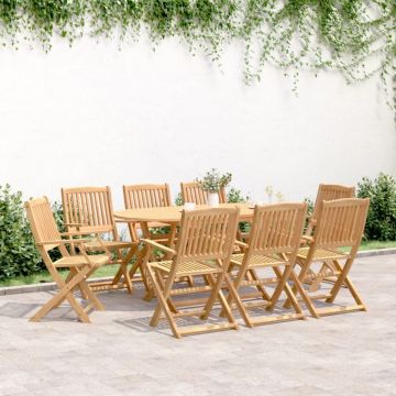 Set mobilier de grădină, 9 piese, lemn masiv de acacia