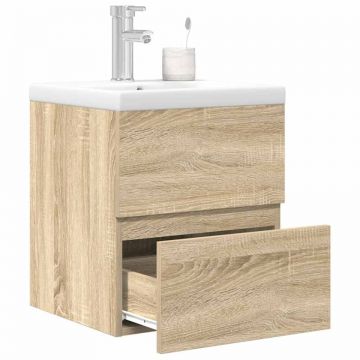 Set mobilier de baie, 2 piese, stejar sonoma, lemn prelucrat