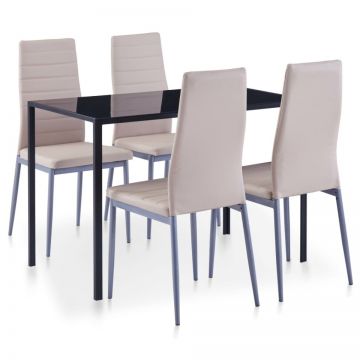 Set mobilier de bucătărie, 5 piese, cappuccino