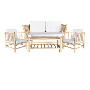 Set mobilier gradina canapea fotolii si masuta de gradina 5 buc Mayorka Boho Pako World Natural 175x75x80 cm