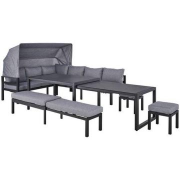 Set mobilier terasă 19 piese 360/65/152/200 cm